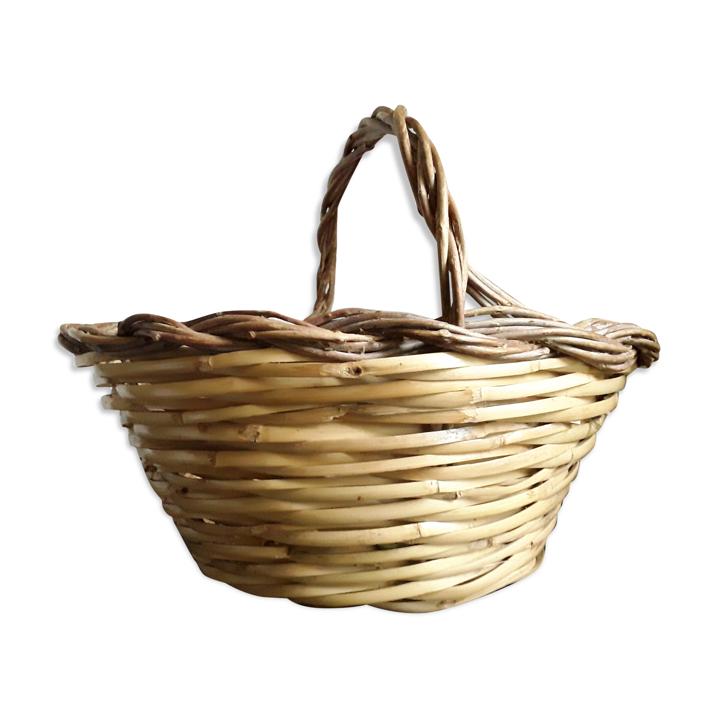 Panier rotin et osier vintage