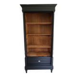 Old library storage unit shelf cabinet curiosities vintage black linen
