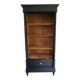 Old library storage unit shelf cabinet curiosities vintage black linen