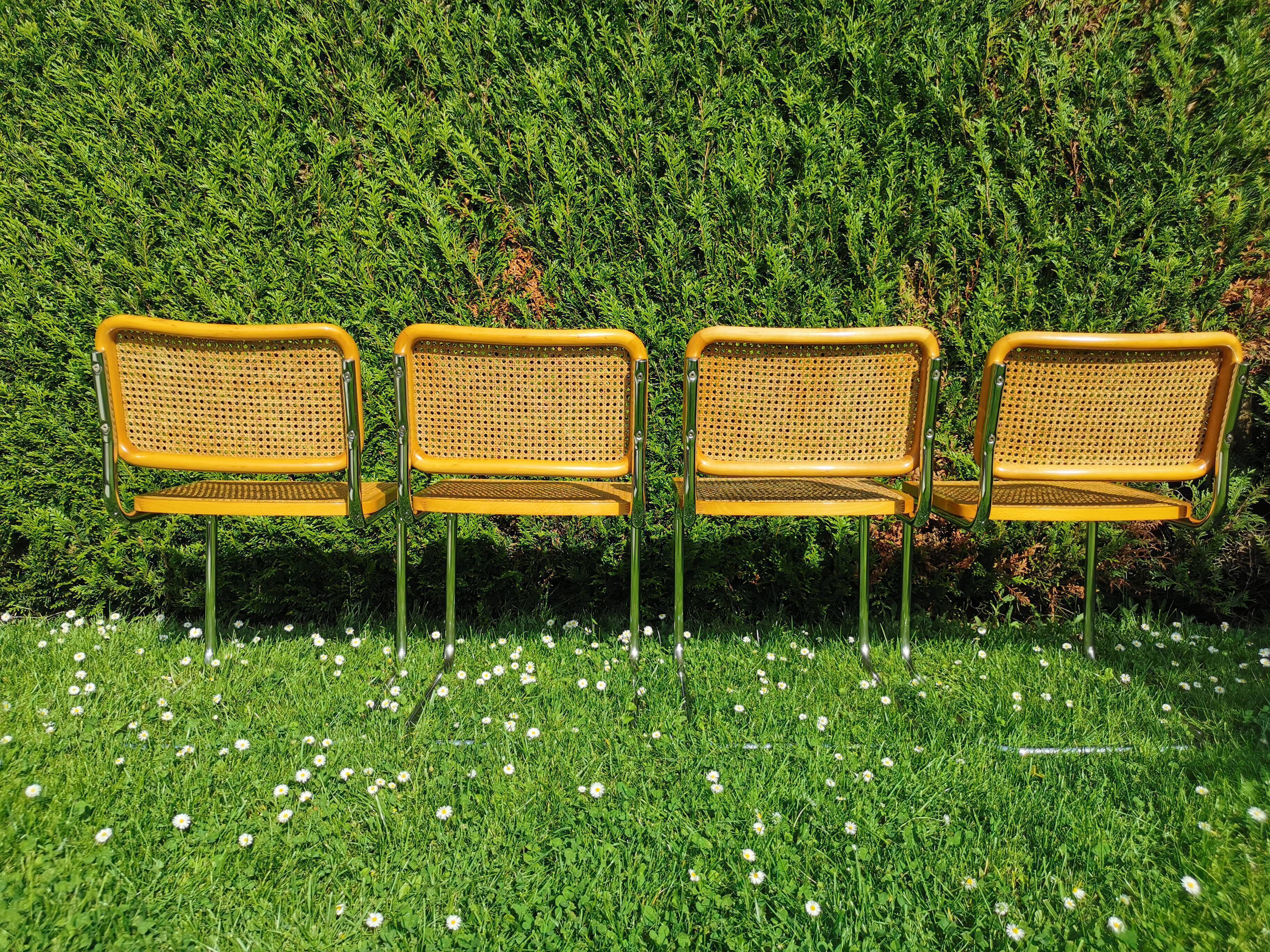 Series of 4 chairs Cesca Breuer B32, Italy