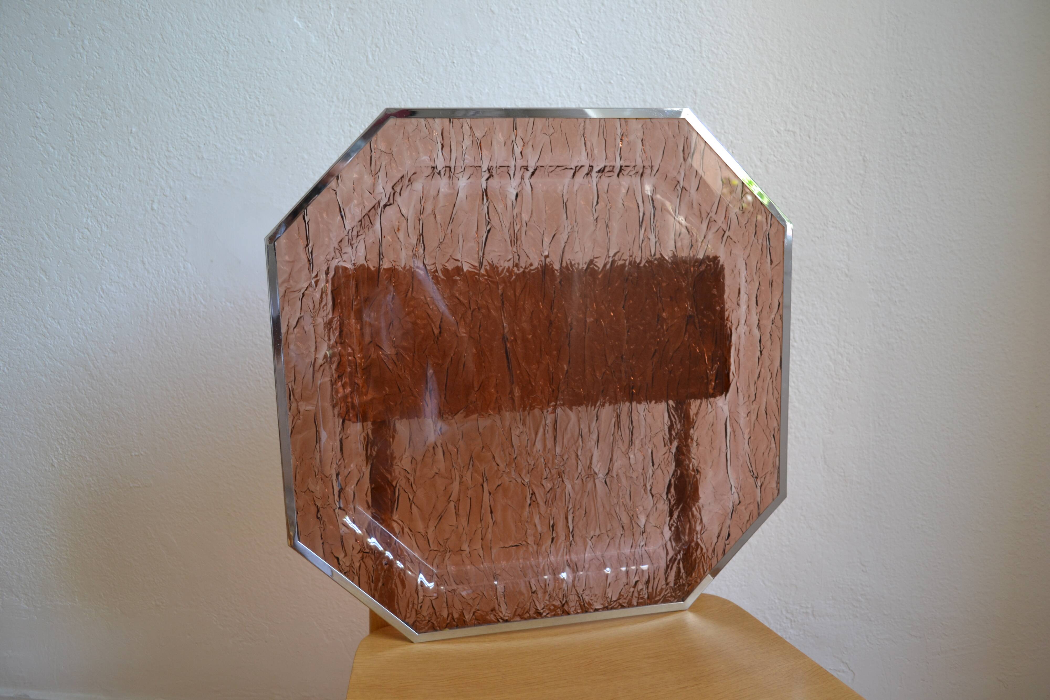 1970 tray in smoked lucite