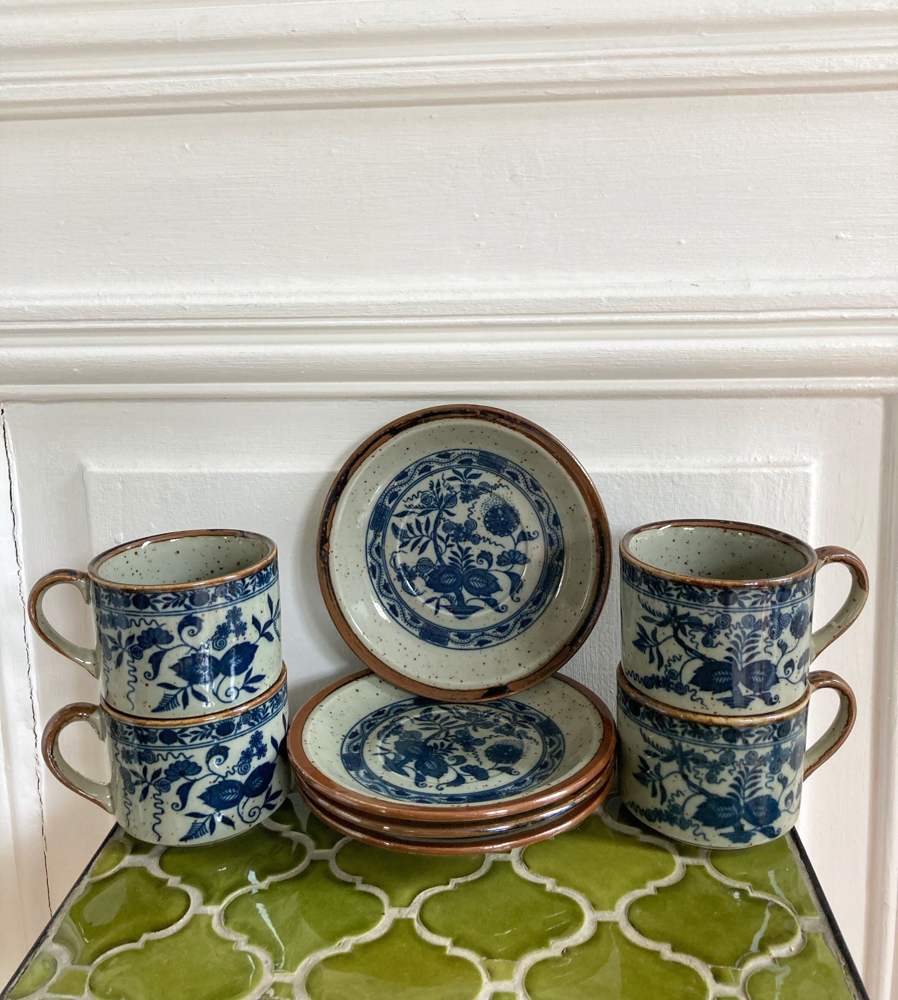 Flowerstone cups and plates