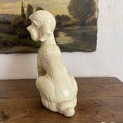 Large poodle, glazed ceramic dog, 1920s-30s