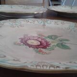 4 Old plates. Flowers. 19th