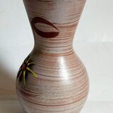 German ceramic vase west-germany with two flowers model n°1256