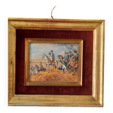 Miniature Napoleon at the Battle of Austerlitz. Minister hand-painted on real ivory