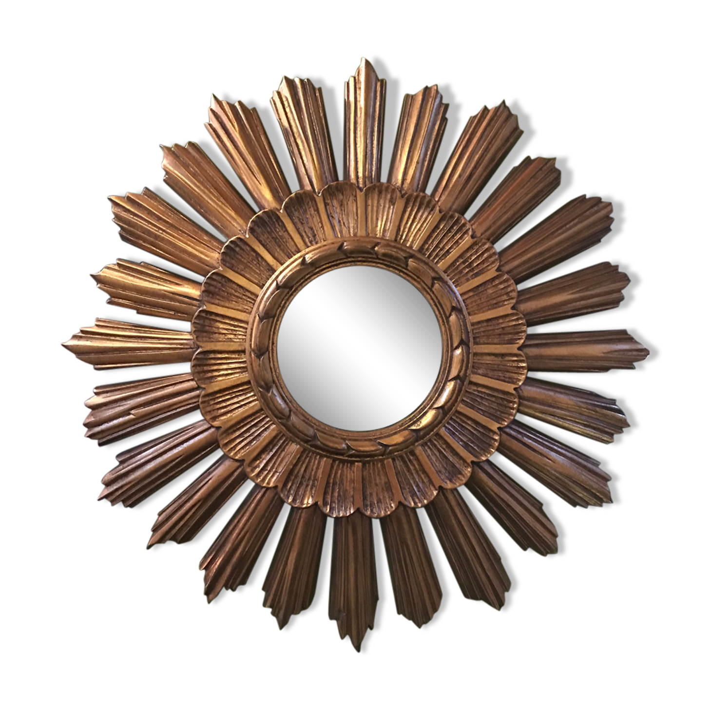 Miroir doré des années 60 44cm
