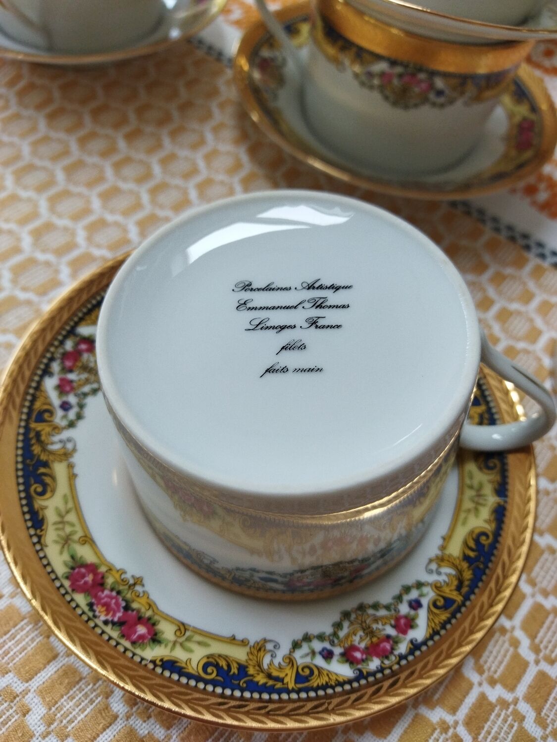 Tasses et sucrier porcelaine Limoges