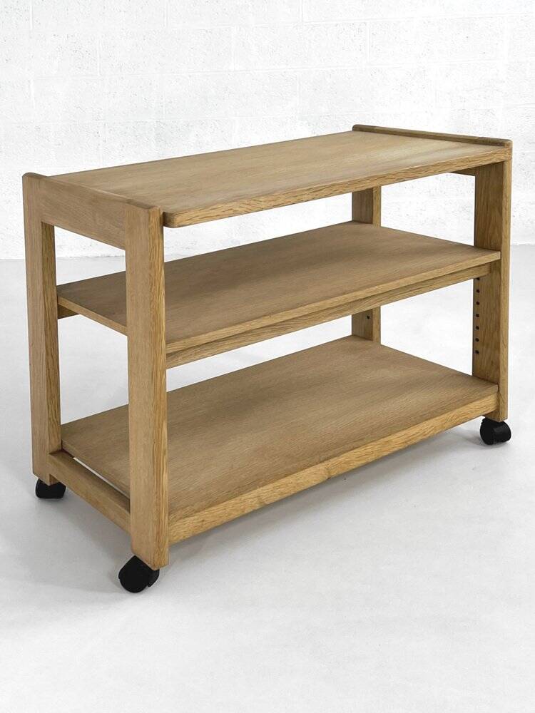 Oak Serving Trolley Attributed to Guillerme and Chambron for Votre Maison, 1960s