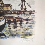 The port and the mill - painting by Édouard Righetti