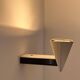 Vintage modernist wall lamp, cream and black lacquered metal, Italy 1970s