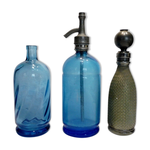 Lot de 3 siphons anciens dont deux