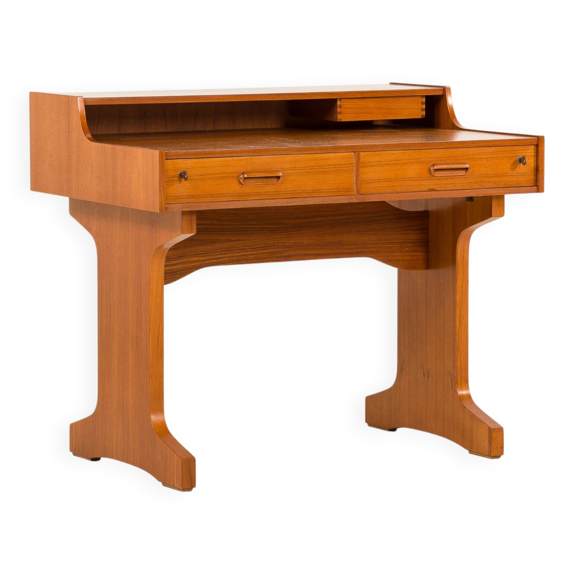 Italian mid century modern teak desk by IMB, 1960s