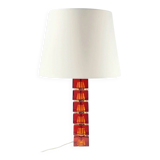 Mid-Century Scandinavian Art Glass & Brass Table Lamp by C.Fagerlund, 1960s