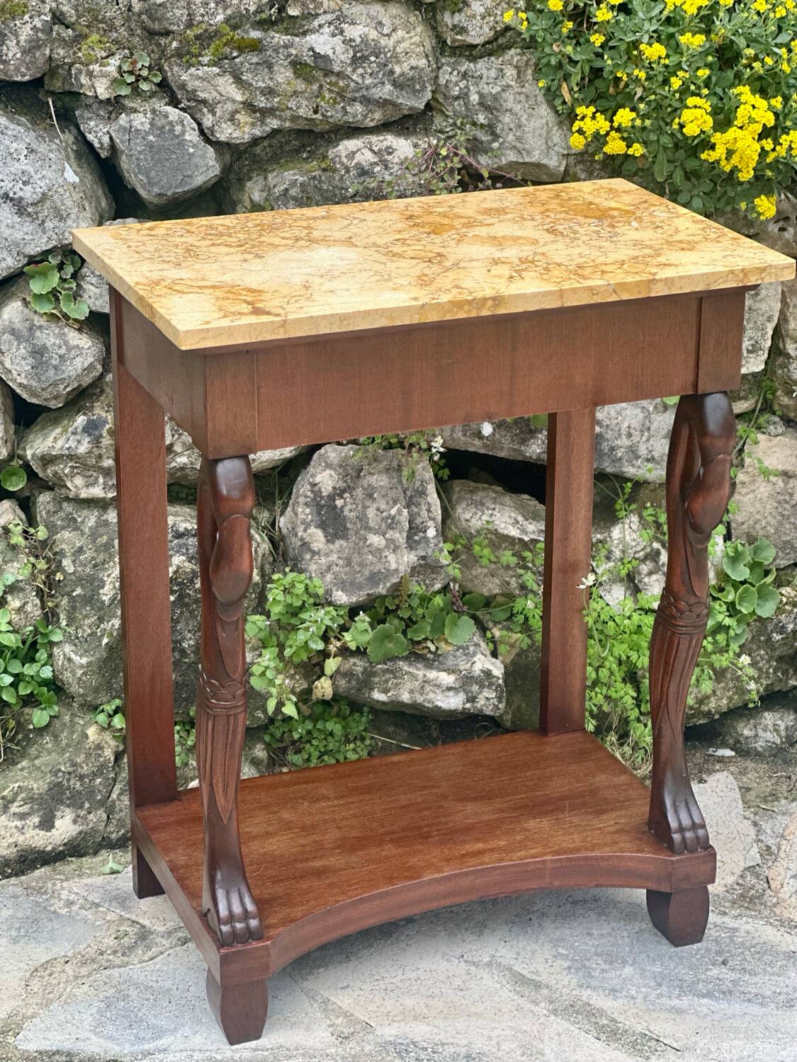 Paire de consoles de Acajou de style Empire XXème siècle
