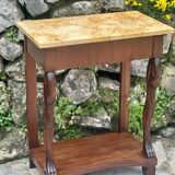 Pair of Empire style mahogany consoles, 20th century
