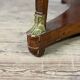 Empire pedestal table in mahogany and bronze, Saint-Anne grey marble with groove, circa 1800