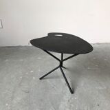 Side table in black lacquered metal, circa 1950.
