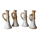 Set of 4 stoneware candle holders Pierre Lion - Puisaye
