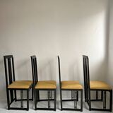 Set of 4 black wooden chairs from the 1970s - "galaxy" model