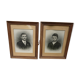 Pair of wooden frames with signed photos, 1923