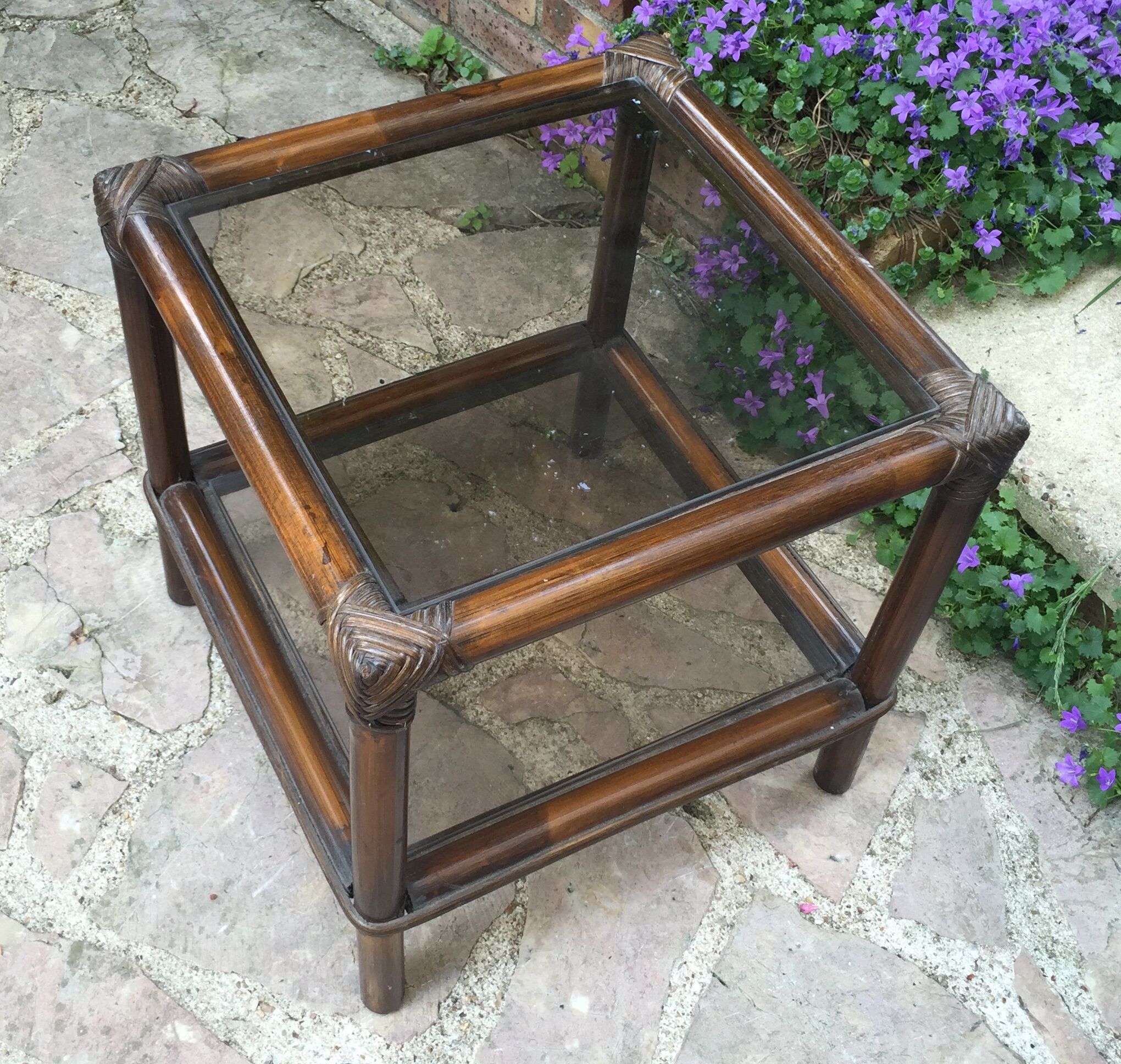 Coffee table piece of rattan sofa