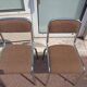 Set of 2 chairs chrome and beige fabric - vintage