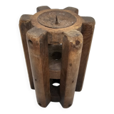 Teak candle holder