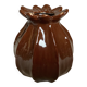Brown ceramic corolla vase