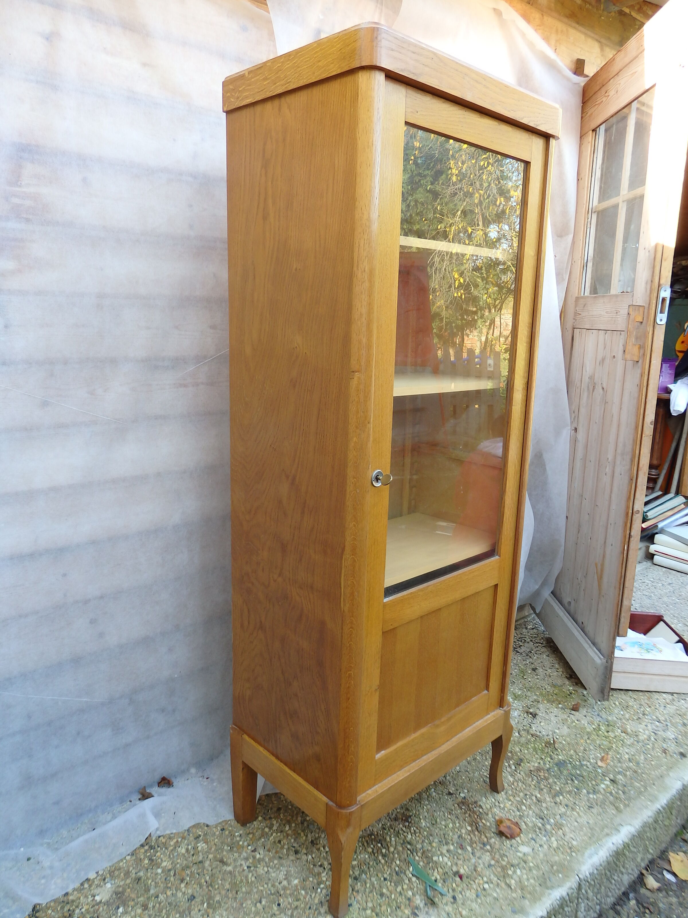 Meuble vitrine bibliothèque d école vintage