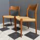 Niels Otto Moller teak and paper cord chairs, model 71
