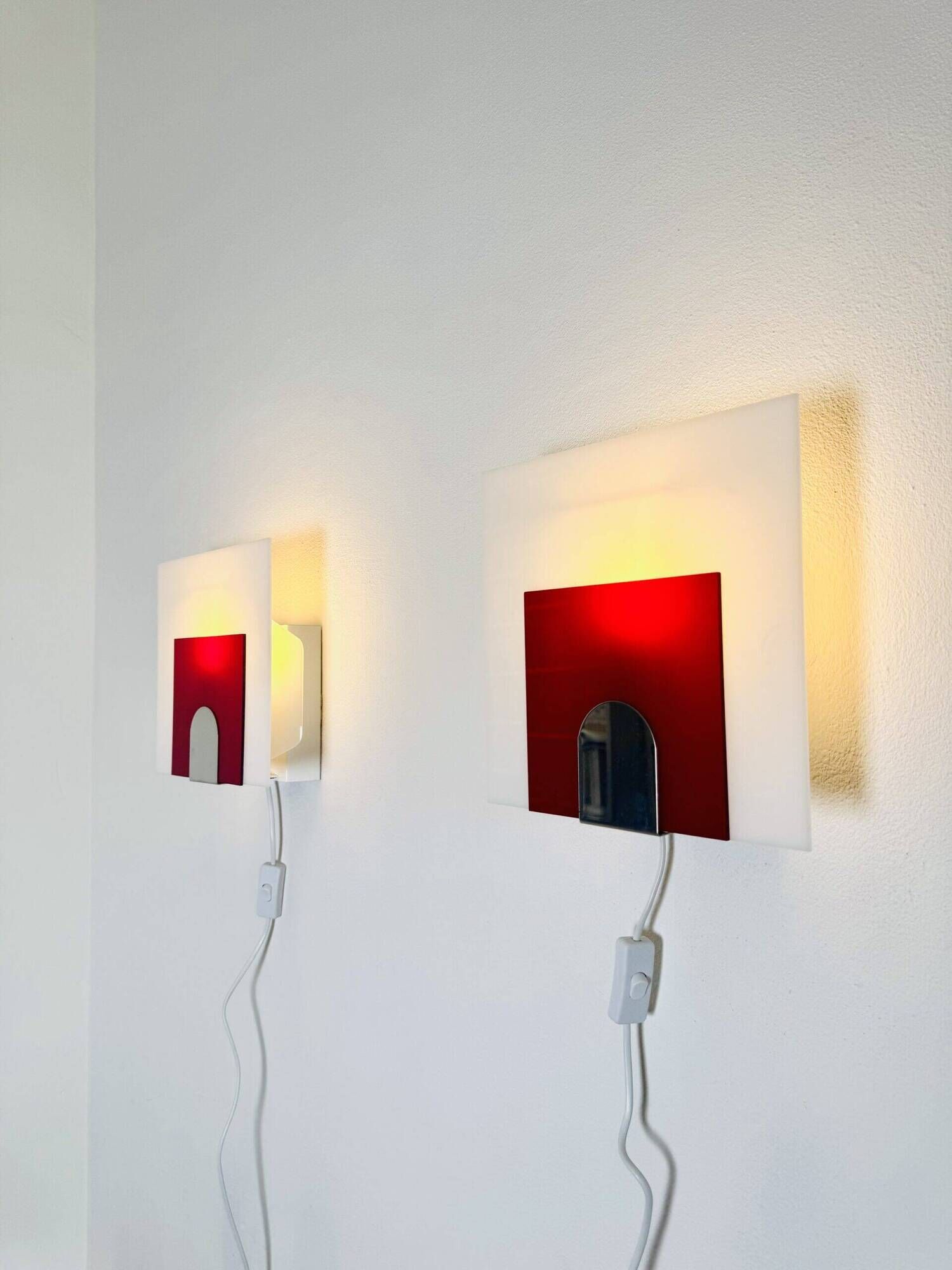Minimalist Postmodern Wall Lights by Nafa Nybro Armaturfabrik, Sweden 1980s