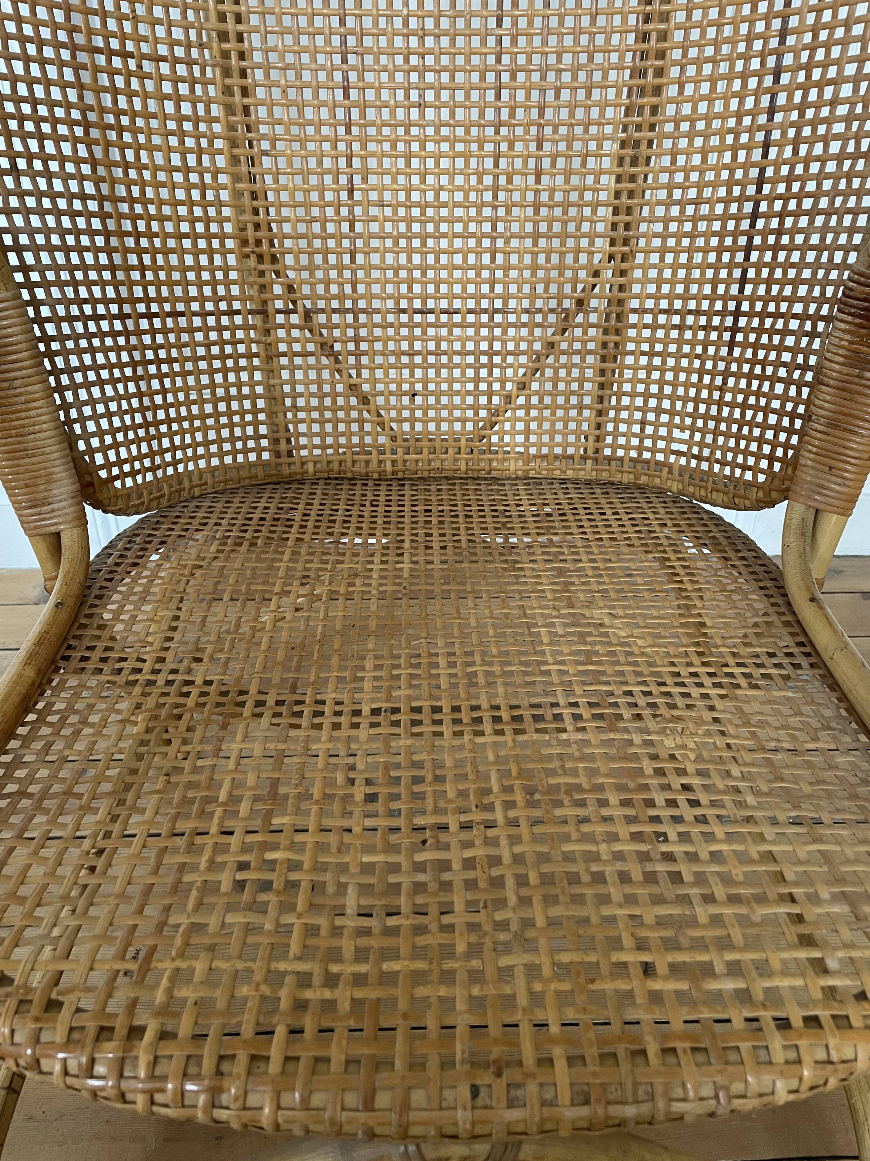 Vintage rattan and canning armchair