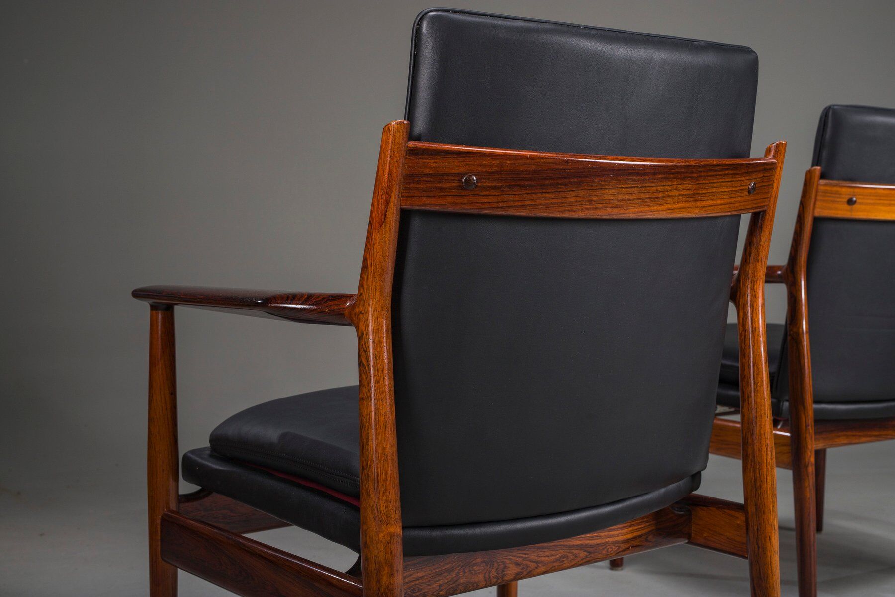 Danish Model 431 armchairs in leather by Arne Vodder for Sibast Møbler, 1960s, set of 4