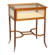 Showcase table in mahogany with bevelled glass.