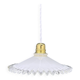 Vintage pendant light in white opaline glass