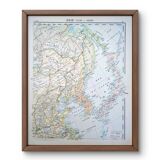 Planche géographique imprimée en 1900 l'Asie, Chine et Japon