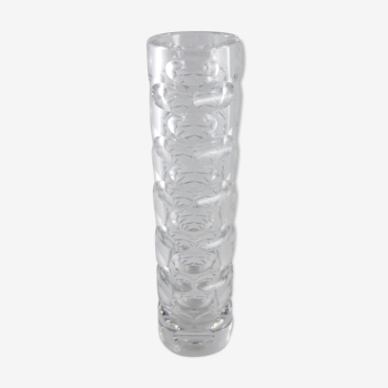 Cylindrical vase faceted crystal of the years 60/70