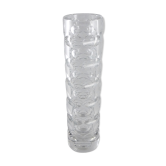 Cylindrical vase faceted crystal of the years 60/70