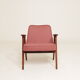 Lounge Chair Retro Style Indian Pink Wool Upholstery Refurbished