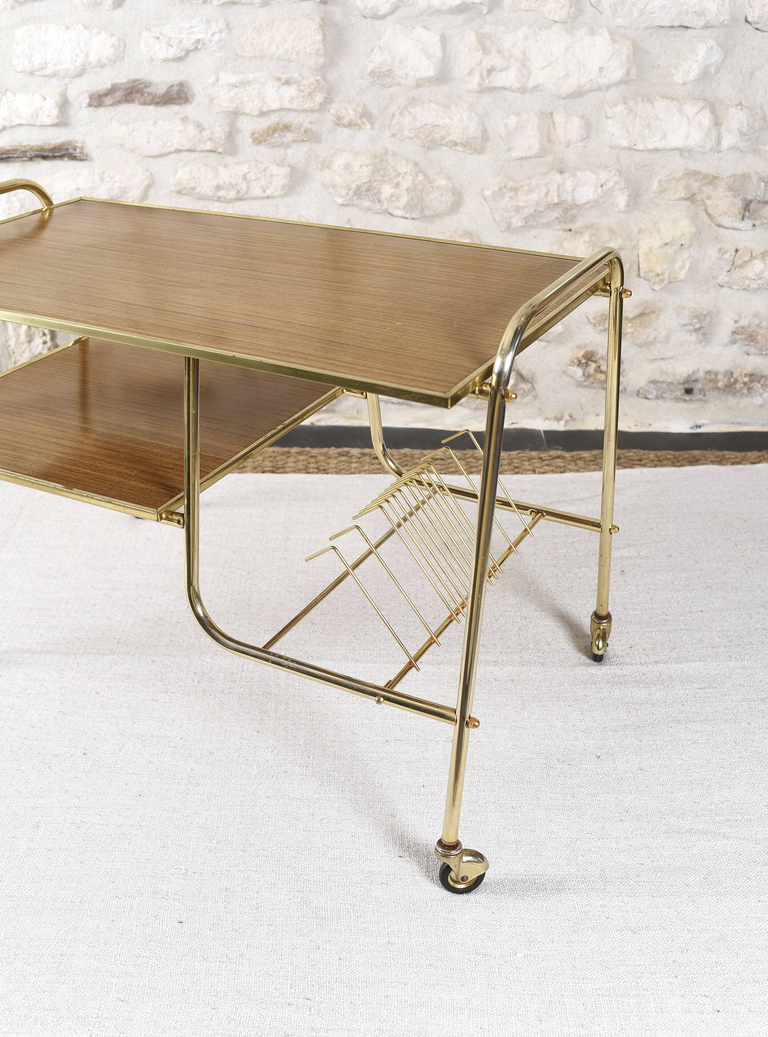 Vintage vinyl holder trolley