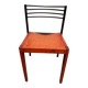 Chair with wooden seat and rare steel back