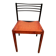 Chair with wooden seat and rare steel back