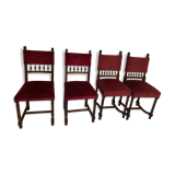 Henri II style chairs covered with red velvet fabric