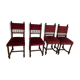Henri II style chairs covered with red velvet fabric
