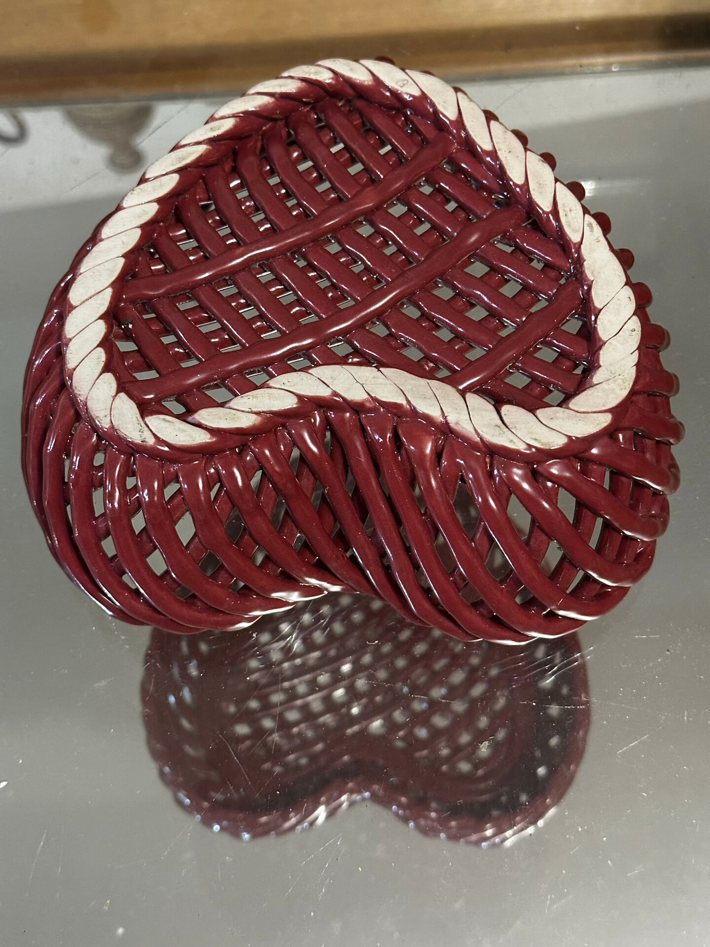 Empty Heart Pocket / Woven Ceramic Centrepiece - 1950s style