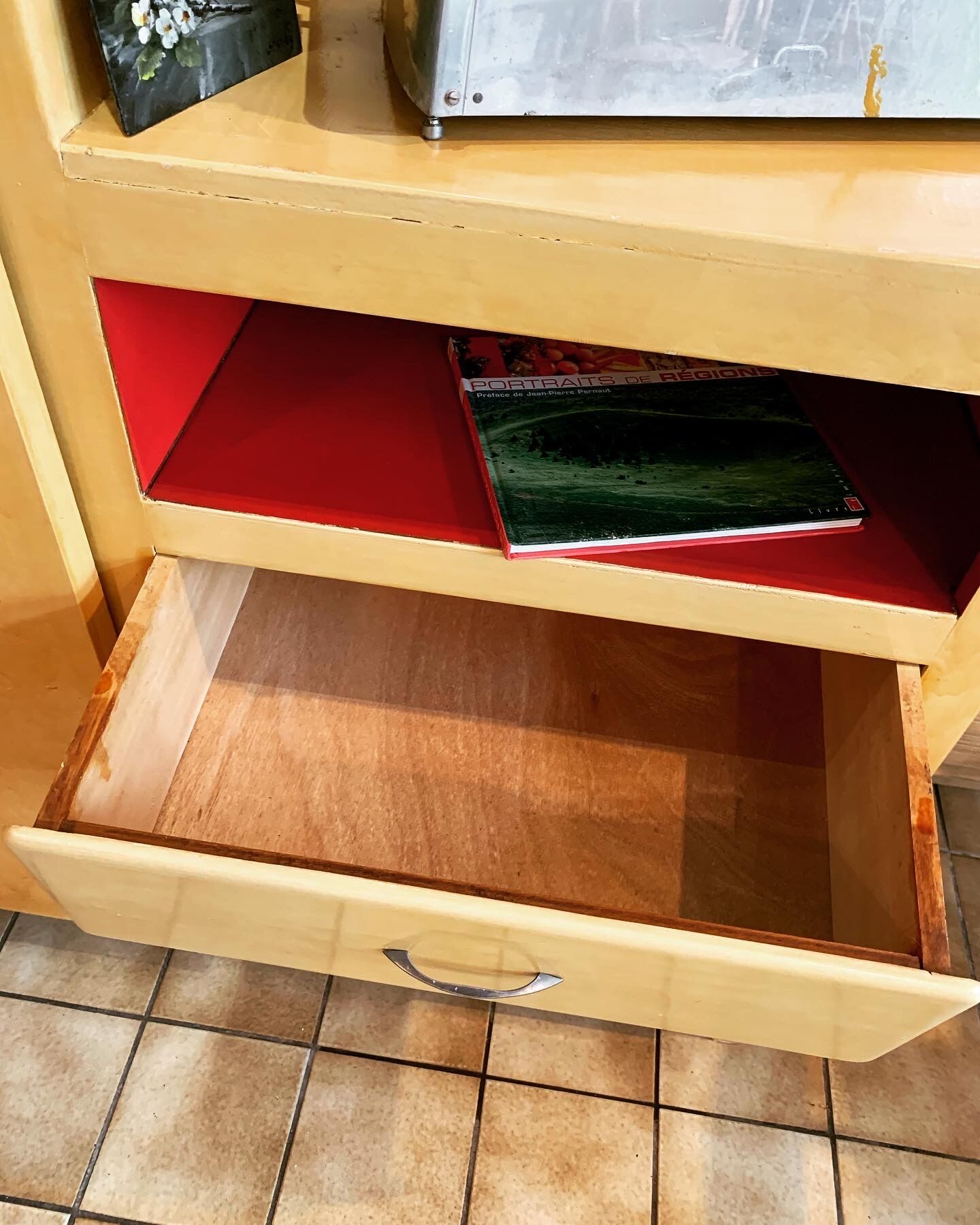 Yellow antique wardrobe