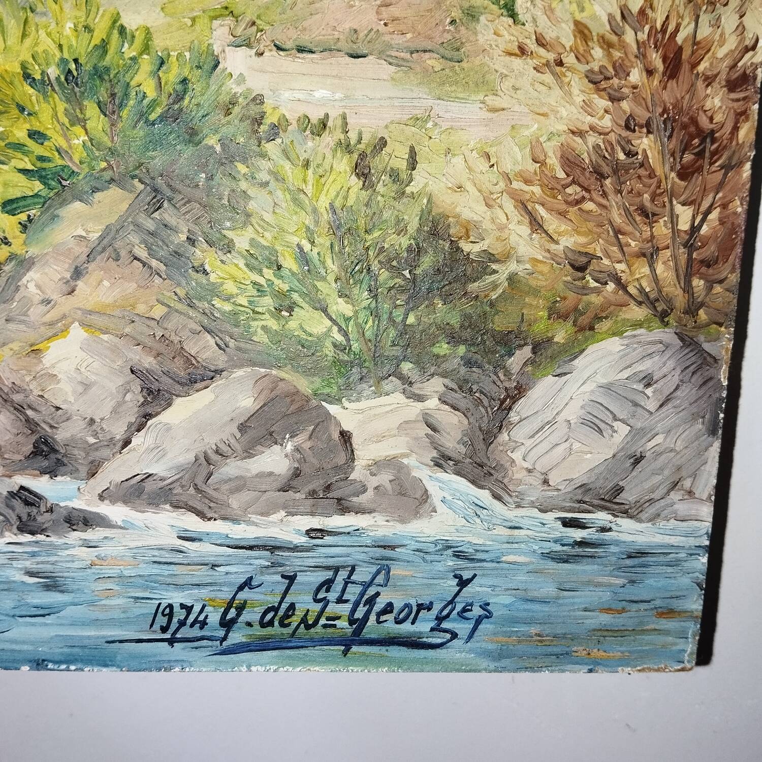 Painting Amélie les Bains Palalda signed by Saint Georges