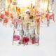 Muranoglass and brass chandelier attributed to Poliarte