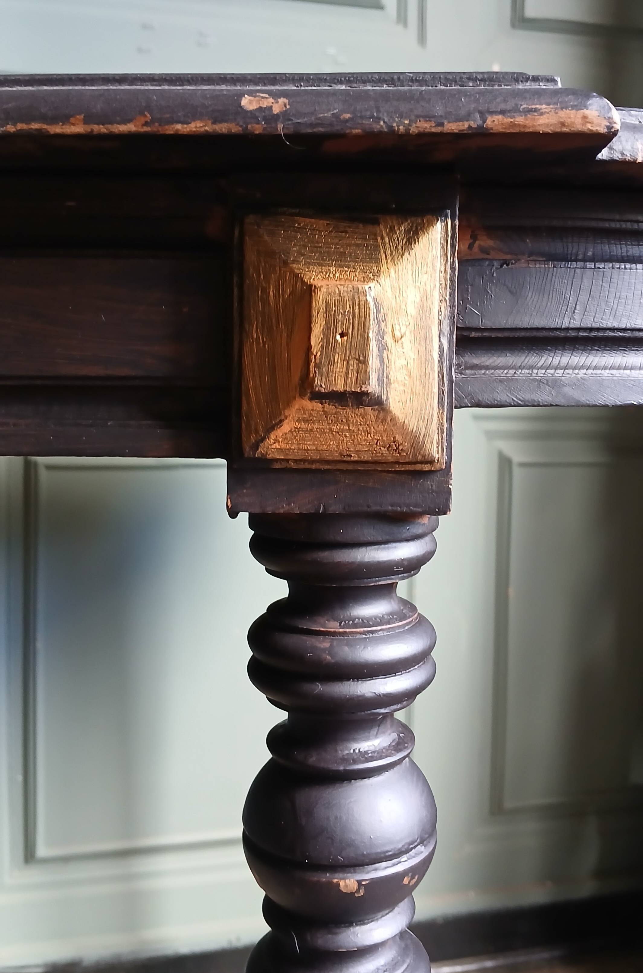 Table de milieu, bureau Napoléon III en bois massif 19ème siècle